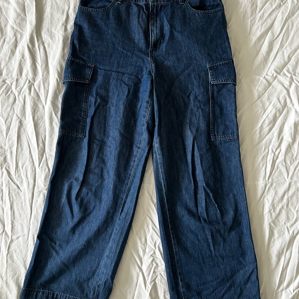 Uniqlo Dark Blue Wide Leg Jeans